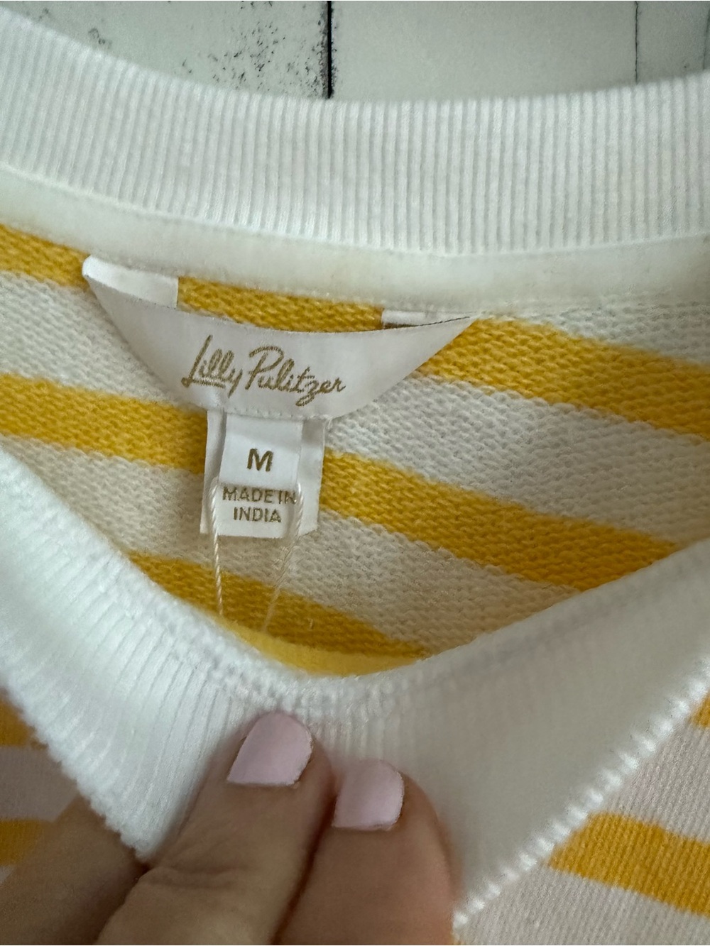 Lilly Pulitzer Yellow & White Striped Lemon Sweatshirt - Picture 9 of 9